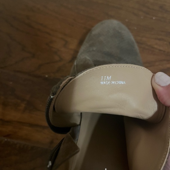 Linea Paolo Brown perforated suede material wedge bootie - Picture 3 of 7